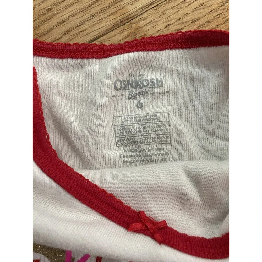 Oshkosh B’gosh 2 Piece Pajamas Christmas Oh Deer Reindeer Red And White